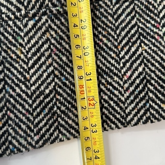 GLO Jeans Black & White Tweed Double Breasted Coat Size Large - Picture 14 of 16